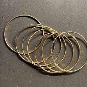 Gold Bangle bracelets Set of 7